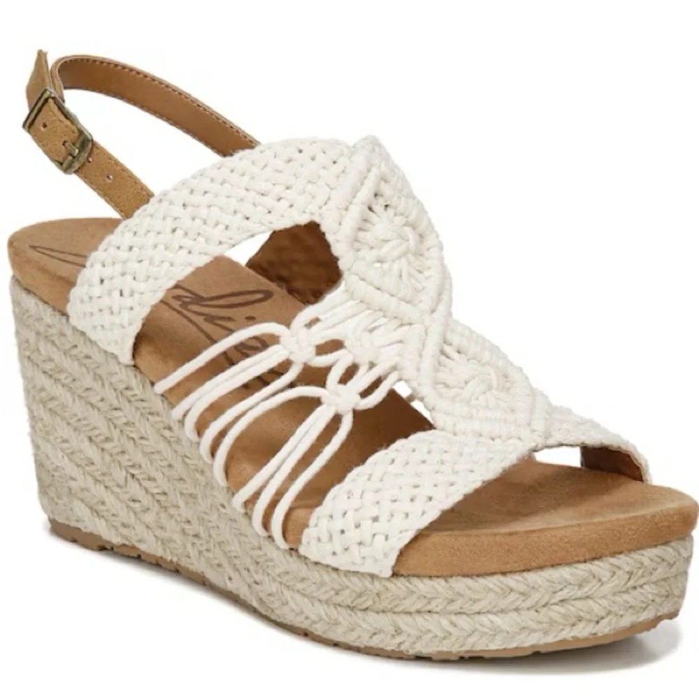 Braided Espadrille Wedge Sandal in Cream